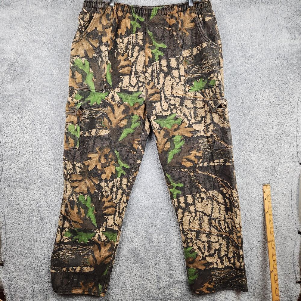 Vintage Jerzees Outdoors Sweatpants Mens 3XL Bigwoods Camo Baggy Cargo Hunting